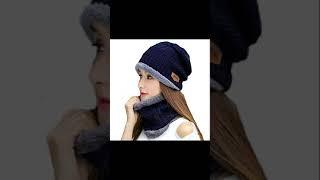 ADBUCKS Snow Proof Inside Fur Wool Unisex Beanie Cap with Neck Warmer Set #shorts