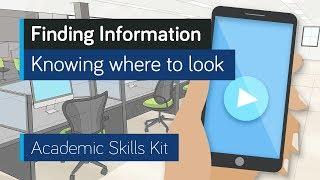 ASK Online Learning Resources 1.1: Finding Information - Knowing where to look