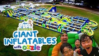 Biggest Ever Inflatable Obstacle Course for Kids | Tuff Nutterz Fun With Ozzie