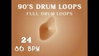 FREE] 90's Drum Loop 86 BPM 24 - Full Drum Beats | Free Drum Beat Music Loops Samples