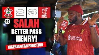 SOUTHAMPTON 2-3 LIVERPOOL ( Karibi - NIGERIAN FANS REACTION) - Premier League HIGHLIGHTS 2024 -2025