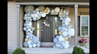 White Gray Outdoor Balloon Garland DIY | How to | Shimmer and Confetti Kit Review