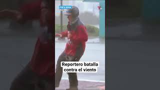 Reportero Kerry Sanders, de NBC, batalla contra las ráfagas de viento por el huracán Ian