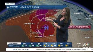 Extreme heat, fire weather and winds continue but will calm into the weekend