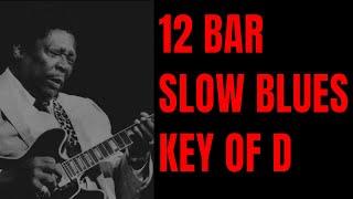 Soulful Slow 12 Bar-Blues Jam | Guitar Backing Track In D