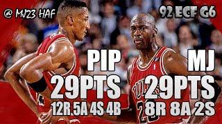 Michael Jordan & Scottie Pippen Highlights vs Cavaliers (1992 ECF Game 6) - CLASSIC GAME!