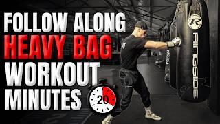 High Intensity Fat Burning Heavy Bag Workout (20-Minute Follow Along)