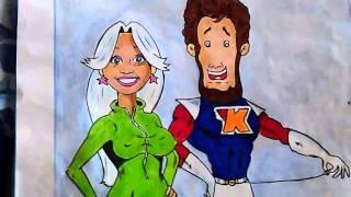 My drawing of Kenny Everett's Captain Kremmen and Carla.