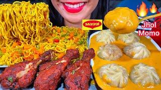 ASMR MAGGI MASALA, JHOL MOMO, TANDOORI CHICKEN MUKBANG MASSIVE Eating Sounds