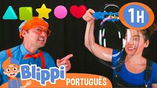 Bolhas de Sabão | 1 HORA de Blippi em Português | Vídeos Educativos para Crianças