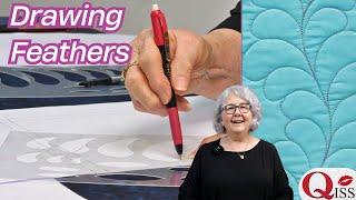 Draw ELEGANT Feathers // Quilting templates // QISS EP4