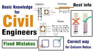 Basic Knowledge for Civil Engineers -Basic Rules for Column Rebar - How to Fix Column Rebar Mistake?