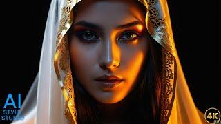 4K AI Art Lookbook Video of Arabian AI Girl ｜ Ambient Colors Enhance Arabian Beauty