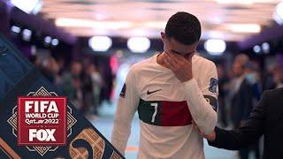 Cristiano Ronaldo walks off the pitch after Morocco eliminates Portugal in the 2022 FIFA World Cup