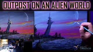 Outpost on an Alien World - A Science Fiction Painting