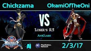 AniClash 58 - Chickzama (Hazama) vs. OkamiOfTheOni (Kagura) Loser's R5 - BBCF Blazblue CF