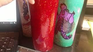 Full glitter Tumbler,  silly winks,  double sided adhesive sheets