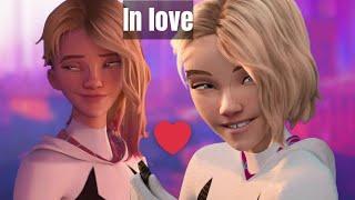 showing all signs of Gwen's feelings for miles in the spider verse movies