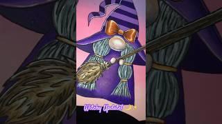 Witchy Art Update! #art #witchy #painting #youtubeshorts #halloween #diy #diycrafts