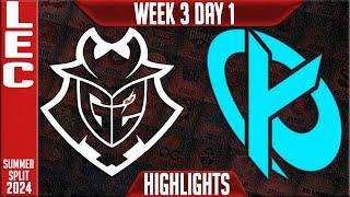 G2 vs KC Highlights | LEC W3D1 Summer 2024 | G2 Esports vs Karmine Corp Week 3 Day 1