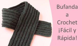 BUFANDA HOMBRE LANA CROCHET PASO A PASO Facil y Rápido| Easy Mens Crochet Scarf