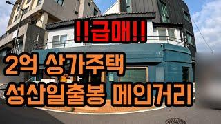 [급매] 금액을 확내렸습니다!!!! 제주도 서귀포시 성산읍 성산리 성산일출봉가는 관광객이 많이 다니는 일방통행 메인도로에 있는 상가주택 매매