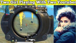  Two Girls Gamer Playing With Two Big Youtuber | Pubg Lite Best funny video with girls Koobra Bhai