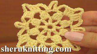How to Crochet Square Motif Tutorial 8 Part 1 of 2