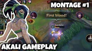 AKALI GAMEPLAY | MONTAGE #1 | LEAGUE OF LEGENDS WILDRIFT (OPEN BETA)