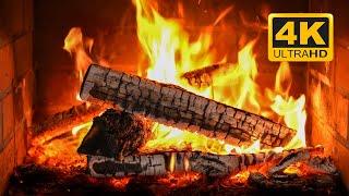  Relaxing Fireplace (3 HOURS) with Burning Logs and Crackling Fire Sounds for Stress Relief 4K UHD