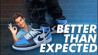 A Masterpiece!  Nike Air Jordan 1 Retro High OG UNC Toe - Unboxing - Review - On Feet - Lace Swap