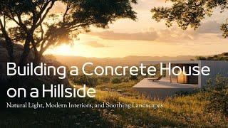 Building a Concrete House on a Hillside Natural Light, Modern Interiors, and Soothing Landscapes