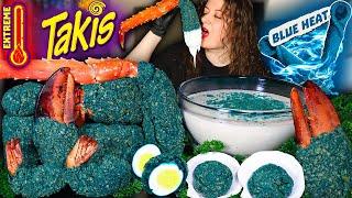 BLUE HEAT TAKIS KING CRAB SEAFOOD BOIL MUKBANG | TAKIS BLUE HEAT | CHEESY SAUCE | ASMR EATING