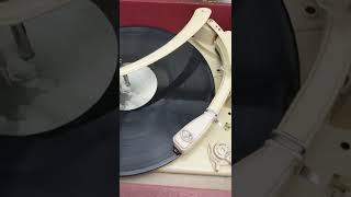 HMV record player, 1958 burgundy and beige, fully serviced *FOR SALE*