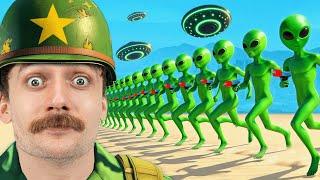 Alien Invasion vs 100 Players in GTA