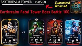 Earthrealm Fatal Tower Bosses Battle 100 Fight + Reward | MK Mobile