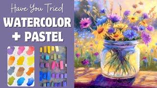 Watch the Amazing Results When Combining Watercolor with Pastel! #pastelpaintingtutorial