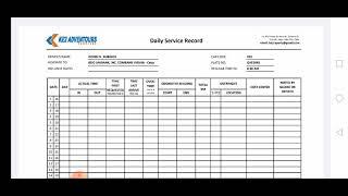 Daily Service Record How To Fill-up?