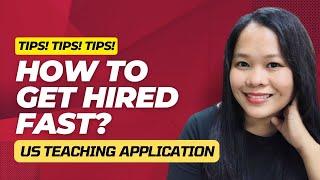 ‍   How to GET HIRED as a US TEACHER FAST!/ US APPLICATION TIPS FOR FOREIGN TEACHERS