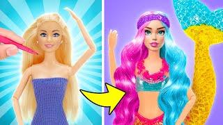 De muñeca vieja a increíble sirena ‍️ ¡Ideas increíbles de transformación de muñecas!