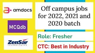 Off Campus Job for 2022, 2021 & 2020 | 3d Feb #offcampusjobs