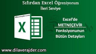 Excel Eğitim Dersleri 117 - METNEÇEVİR Fonksiyonu Detayları - İngilizce Sürümlerde Text Functions