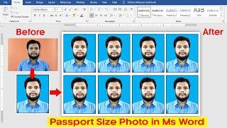 How to Make Printable Passport Size Photo in Microsoft Office Word Tutorial !