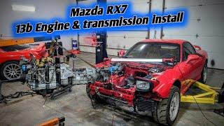 Mazda RX7 FD 13b Engine & Transmission install & a little update