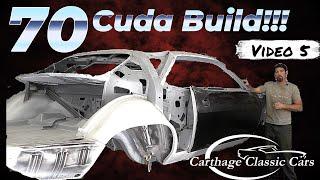 1970 Cuda Build video 5 Door skins, wheel houses, cowl, trunk drop offs and lots of patching