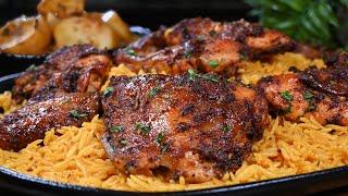 Baked chicken tastes amazing in this way with potatoes and onions!