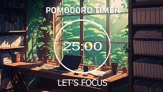 2-HOUR STUDY WITH POMODORO  Early Morning in a Forest  Lofi Mix + Bird Sounds / 4 x 25 min