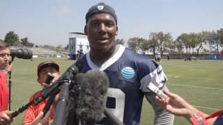 Dallas Cowboys Ryan Russell feeds off of the energy at camp