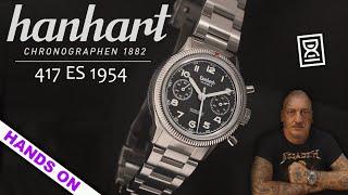 Hanhart 417 ES 1954, 39 mm steel chronograph...