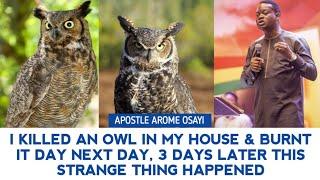 I KILLED AN OWL IN MY HOUSE & BURNT IT, 3DAYS LATER THIS STRANGE THING HAPPENED- APOSTLE AROME OSAYI